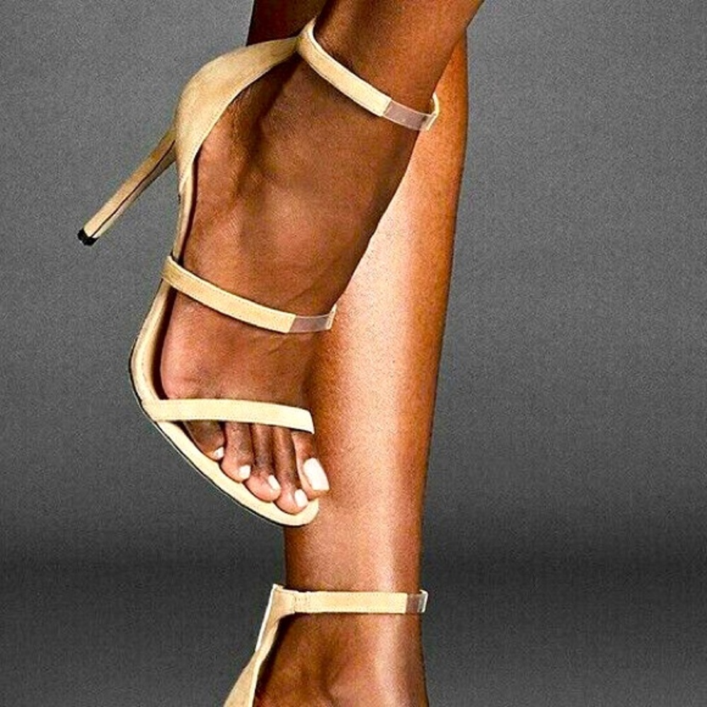 Tamara Mellon Black Suede Reverse Frontline 105 High Heel Shoes